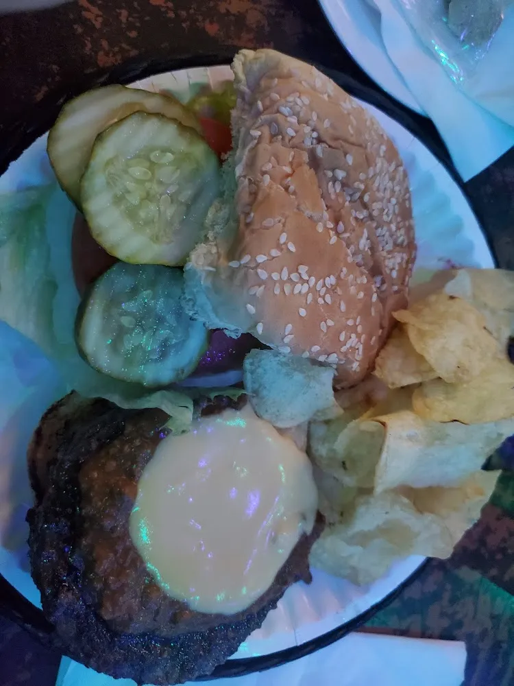 Chili and Nacho Cheeseburger