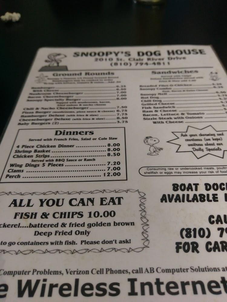 Snoopy's Dog House Menu image 1